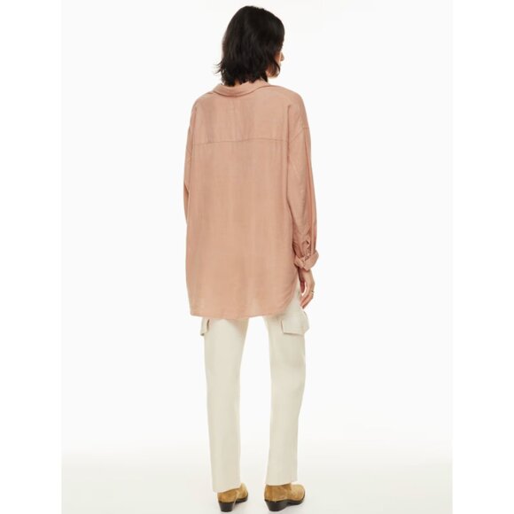 Aritzia Wilfred Free | Relaxed Linen Shirt In Terracotta - Picture 4 of 12